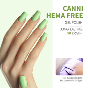 Close-up of CANNI Emerald Green Gel Nail Polish texture