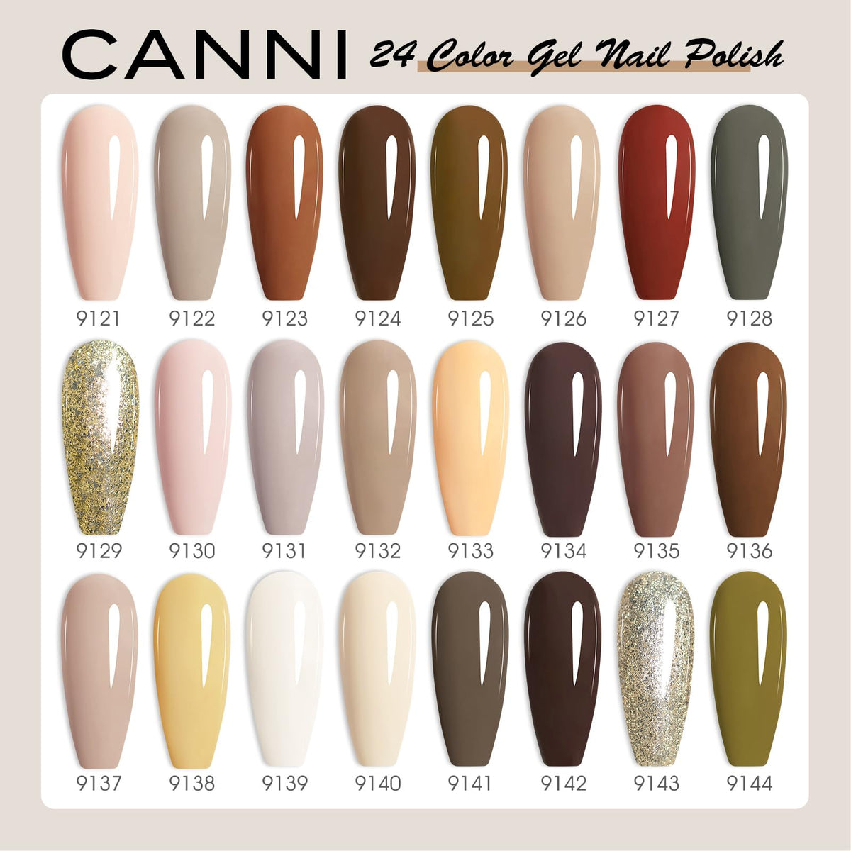 Close-up of CANNI gel nail polish with 3D crystal label