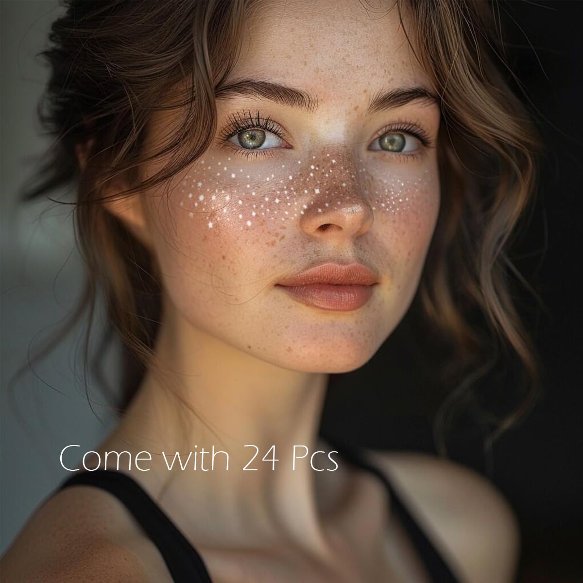 Close-up of Cardiyar Glitter Freckles big patches in silver