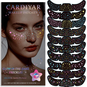 Close-up of Cardiyar gold glitter freckles patches