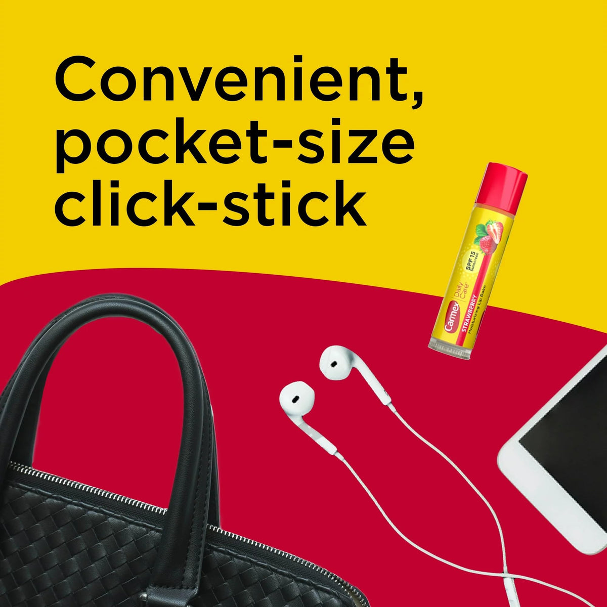 Close-up of Carmex Strawberry Lip Balm