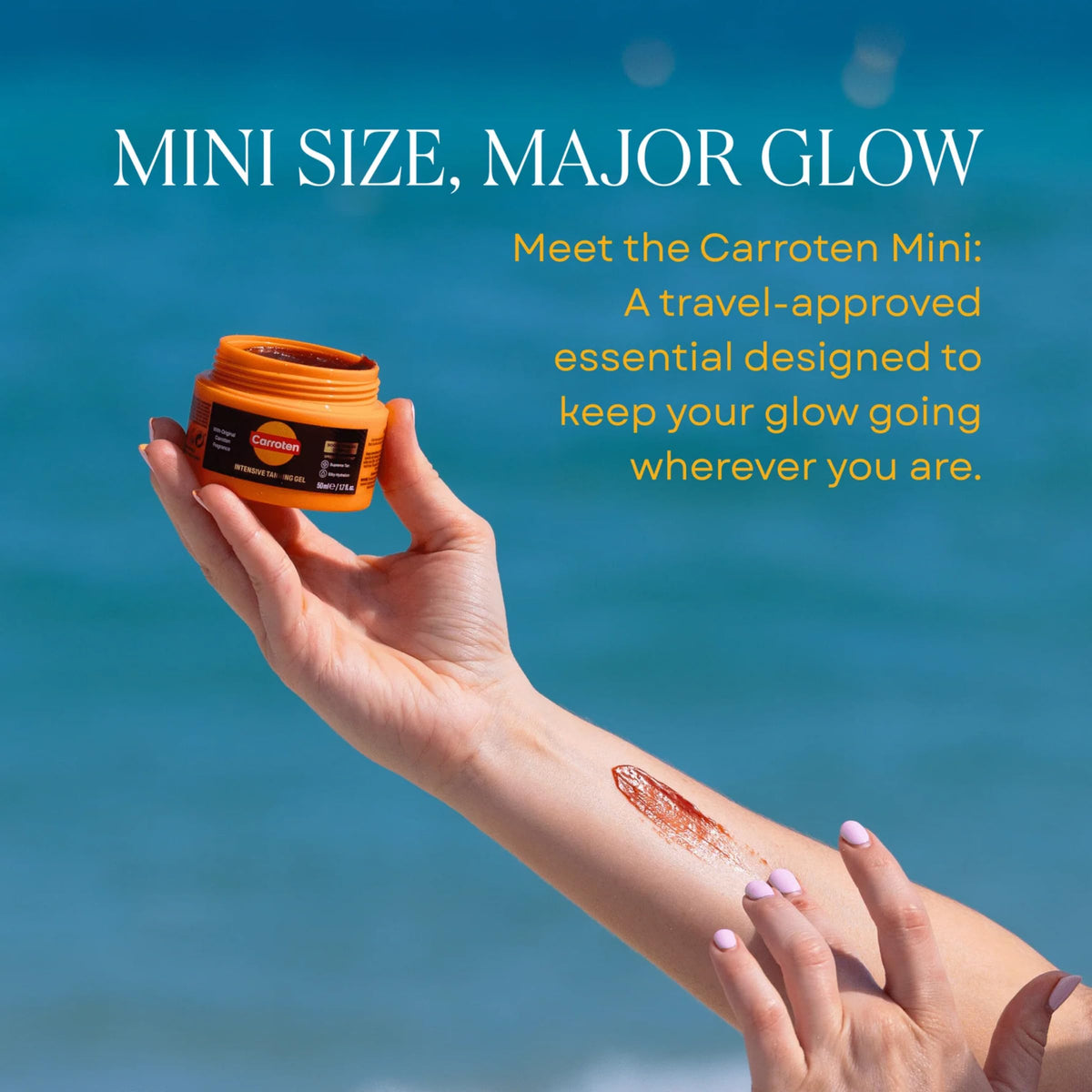 Close-up of Carroten tanning gel texture