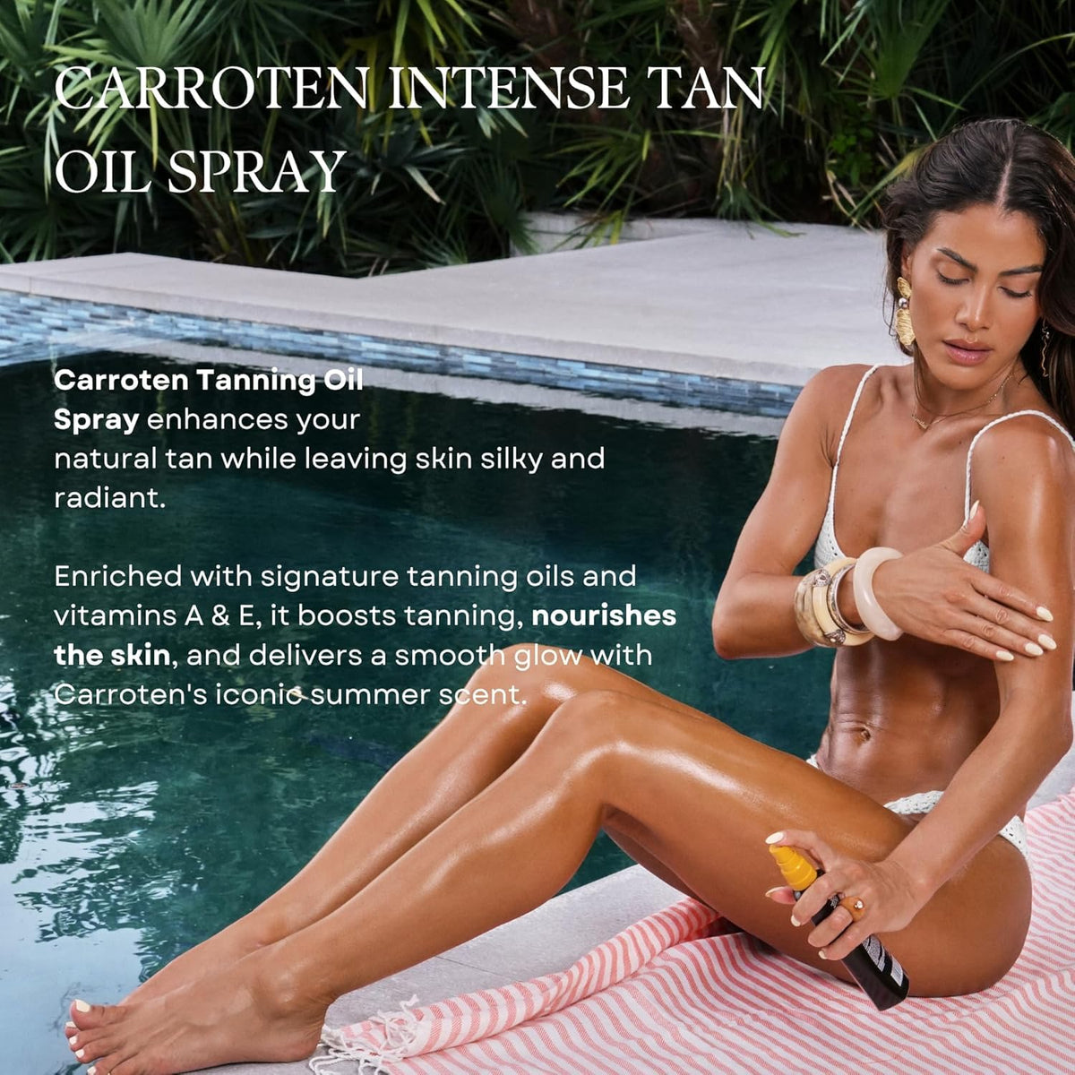 Close-up of Carroten tanning oil spray nozzle