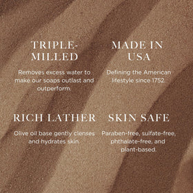 Close-up of Caswell-Massey Sandalwood Soap bar