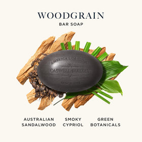 Close-up of Caswell-Massey Sandalwood soap bar texture