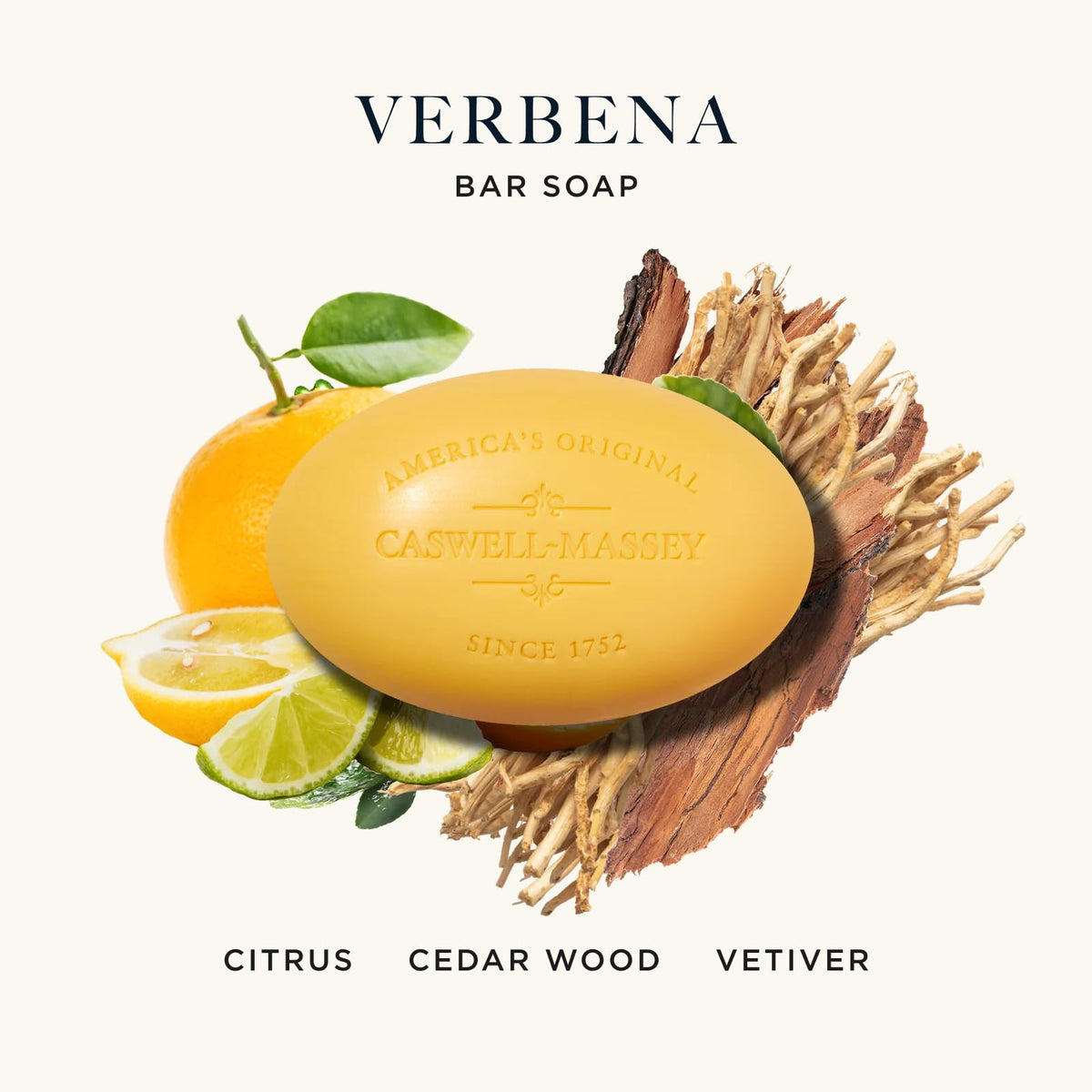 Close-up of Caswell-Massey Verbena Bar Soap showing texture