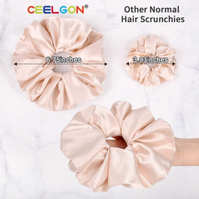 Close-up of CEELGON silk scrunchies showing soft texture