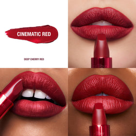 Close-up of Charlotte Tilbury Matte Revolution Lipstick angled square tip