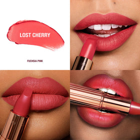 Close-up of Charlotte Tilbury Matte Revolution Lipstick angled square tip