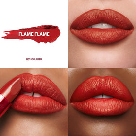 Close-up of Charlotte Tilbury Matte Revolution Lipstick angled square tip