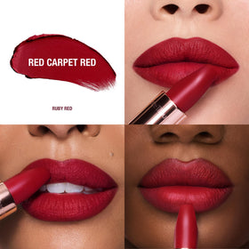 Close-up of Charlotte Tilbury Matte Revolution Lipstick angled square tip
