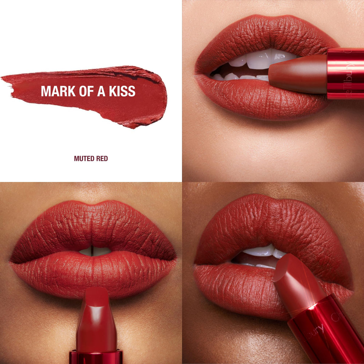 Close-up of Charlotte Tilbury Matte Revolution Lipstick angled square tip