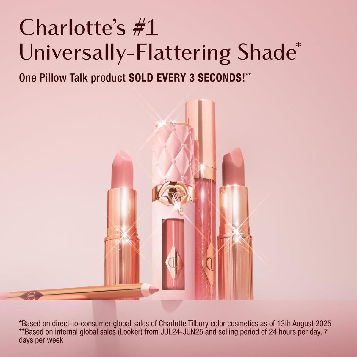 Close-up of Charlotte Tilbury Matte Revolution Lipstick in Pillow Talk Medium