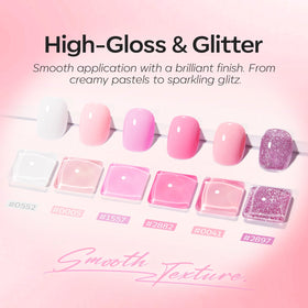 close-up of Cherry Blossom Pink gel polish bottle