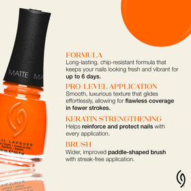 Close-up of China Glaze Orange Knockout Nail Lacquer brush