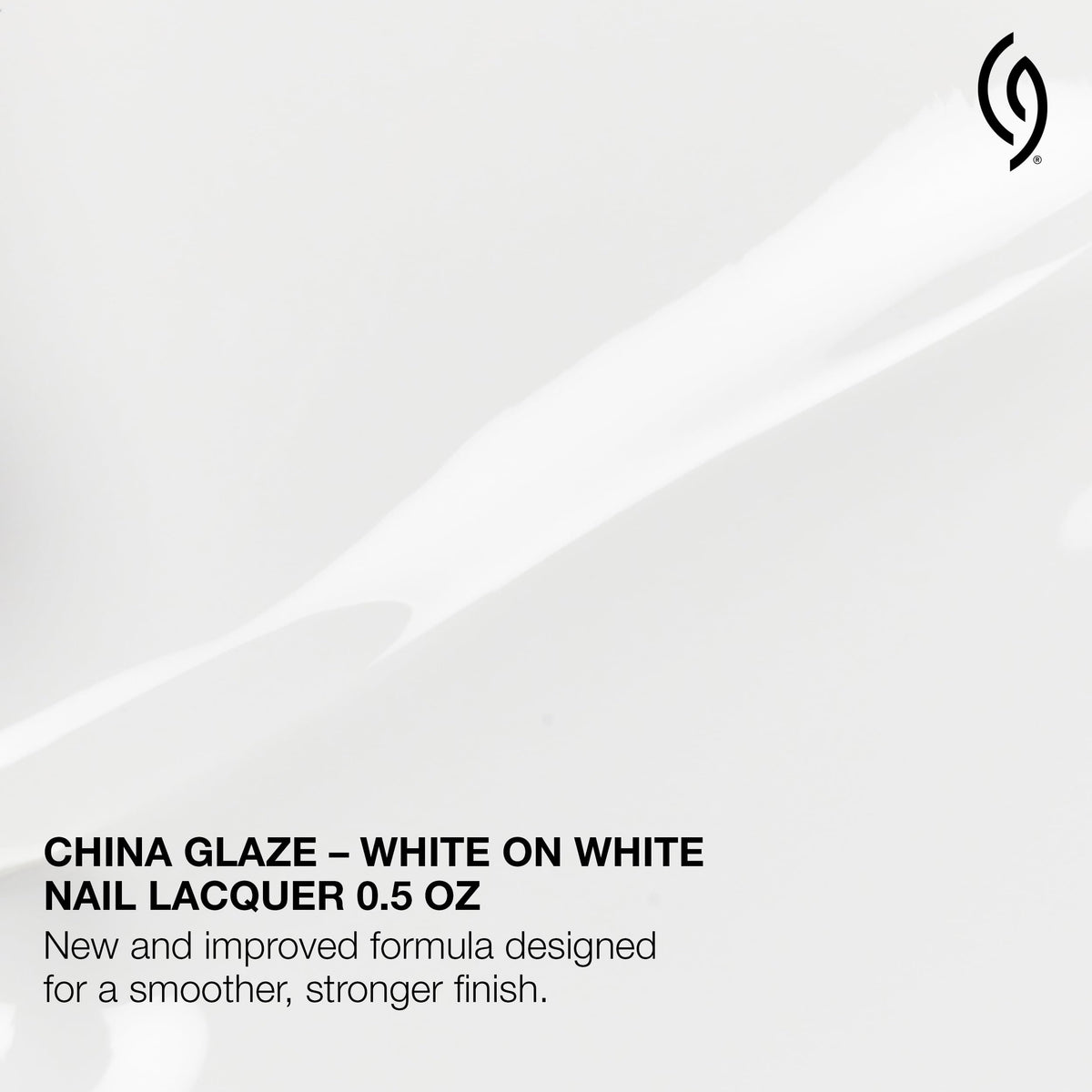 Close-up of China Glaze White On White Nail Polish glossy finish