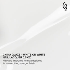 Close-up of China Glaze White On White Nail Polish glossy finish