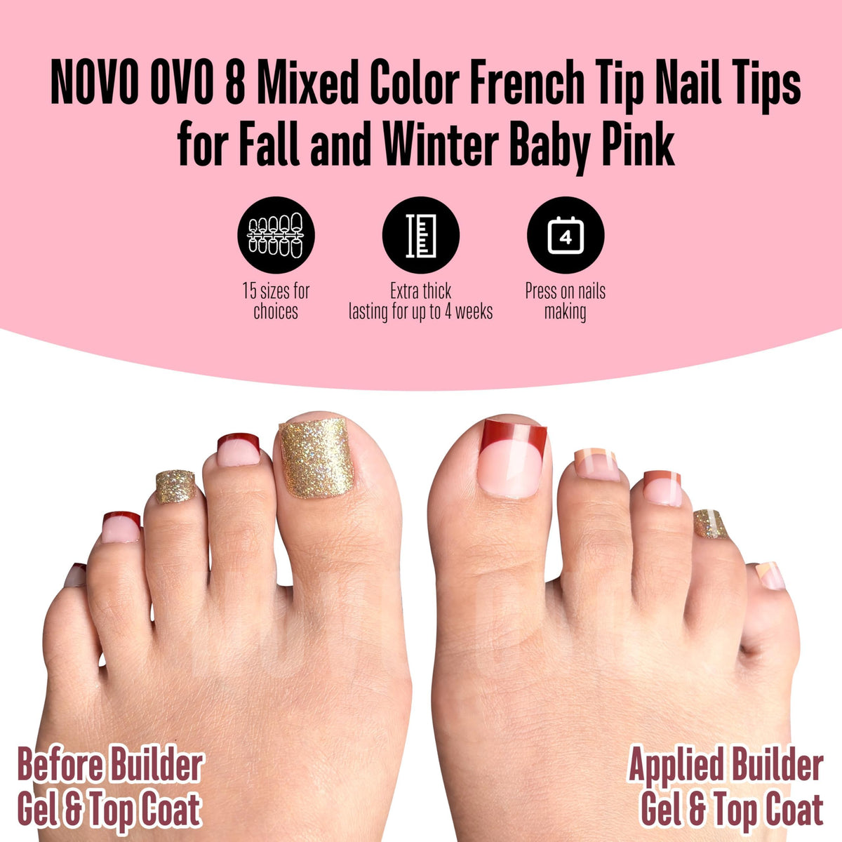 Close-up of Chocolate French Tip Toe Nail Tip