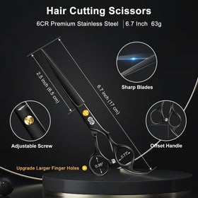 Close-up of CIICII hair cutting shears showing sharp blades