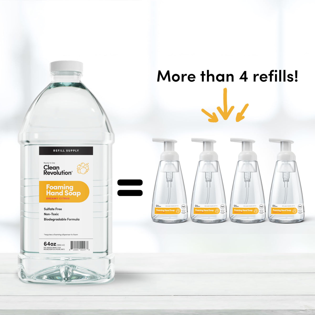Close-up of Clean Revolution Foaming Hand Soap Refill spout
