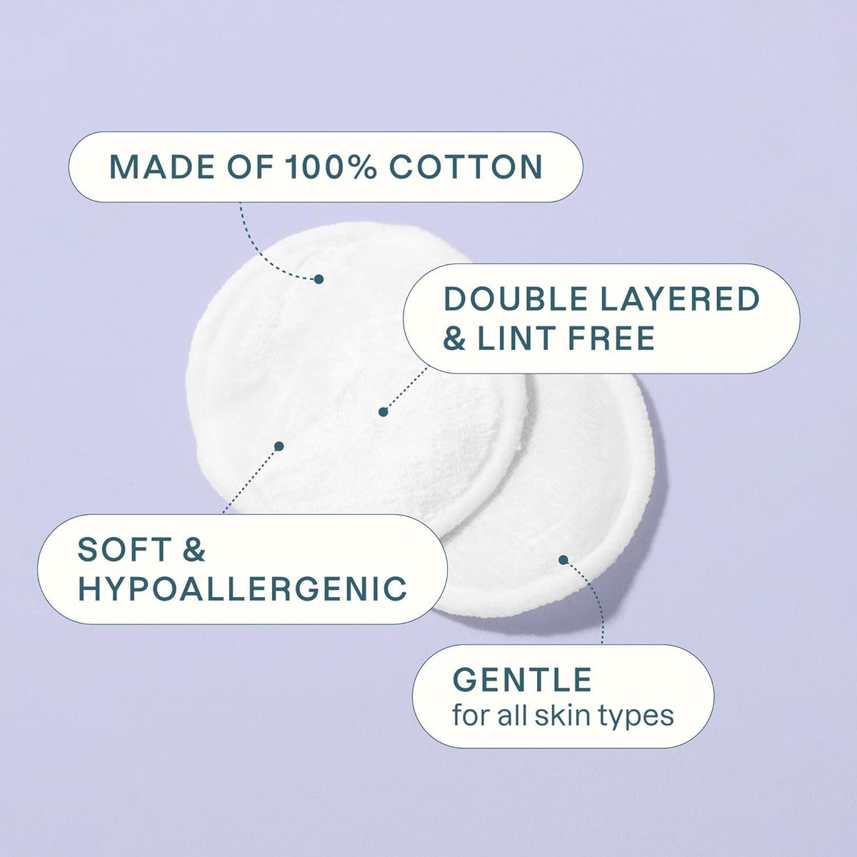Close-up of Cliganic cotton rounds showing texture