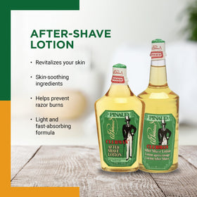 Close-up of Clubman After Shave Lotion bottle