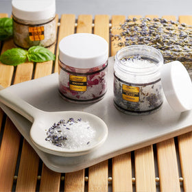 Close-up of Coconut Epsom Salt jar from LOVERY