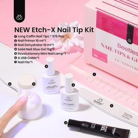close-up of coffin nail tips from beetles Gel Nail Kit