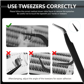 Close-up of CoFier individual lash clusters in different lengths
