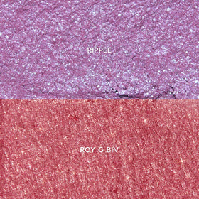 Close-up of ColourPop Berry Pop eyeshadow texture showing bouncy crème-powder