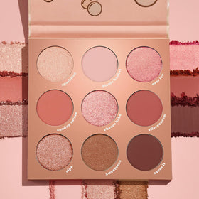 Close-up of ColourPop By The Rosé Eyeshadow Palette metallic finishes