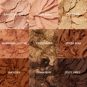 Close-up of ColourPop Feelin' Toasty Palette showing matte and metallic finishes