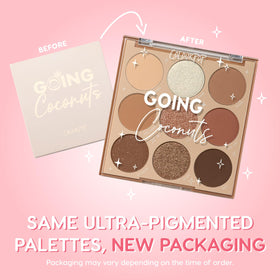 Close-up of ColourPop Going Coconuts Eyeshadow Palette showing texture