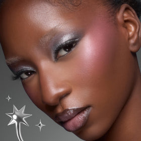 Close-up of ColourPop Silver Lining palette showing silver and grey shades