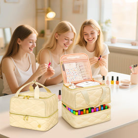 Close-up of compartments in YOREPEK Nail Polish Organizer