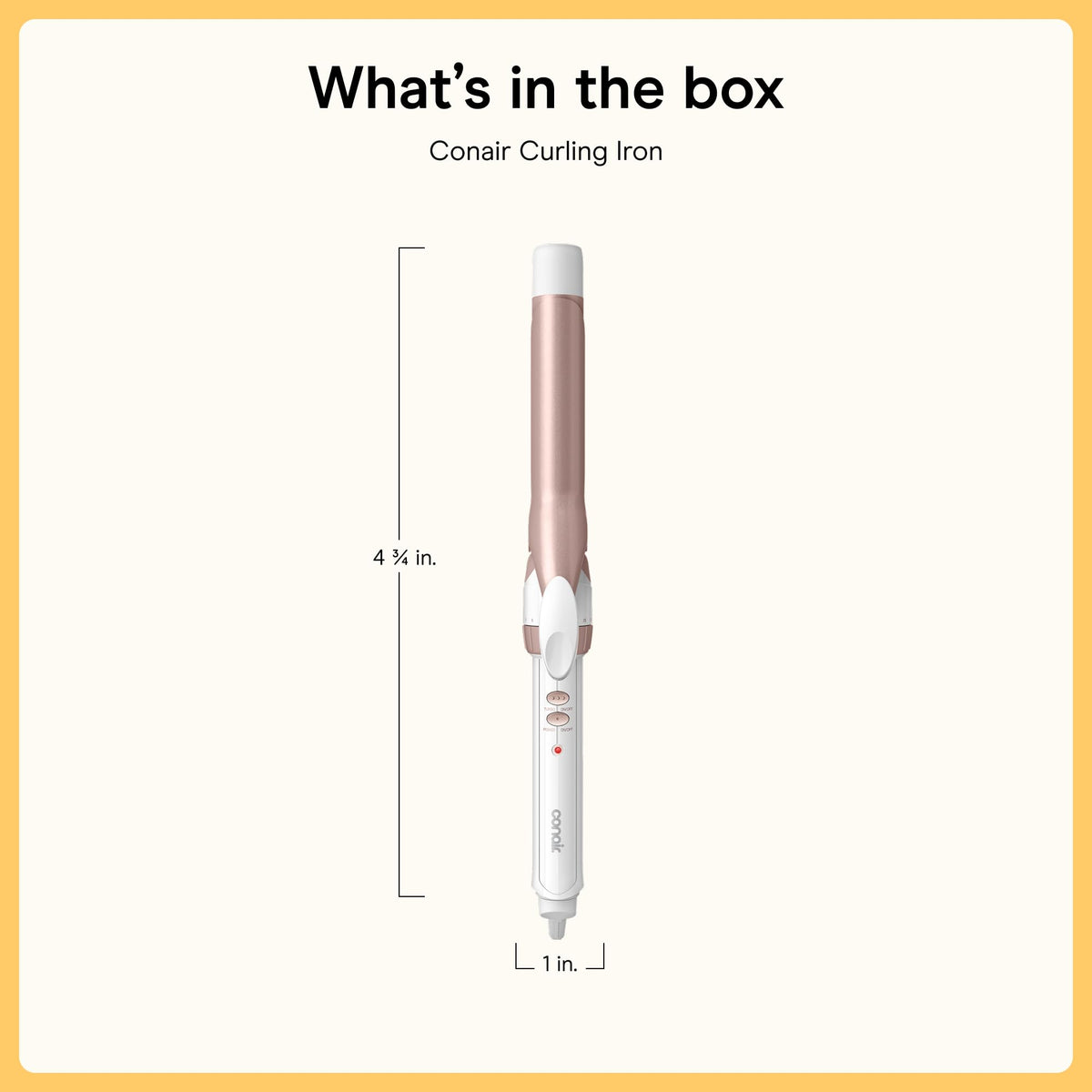Close-up of Conair Curling Iron heat settings