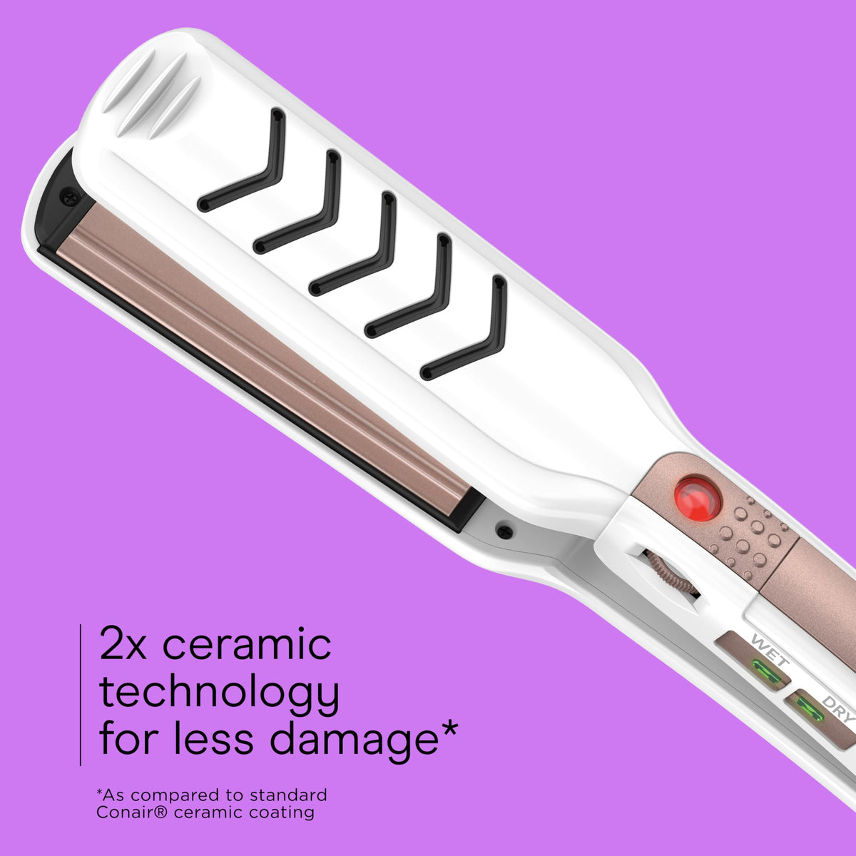 Close-up of Conair Double Ceramic Flat Iron ceramic plates