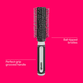 Close-up of Conair Grip & Style Round Brush handle