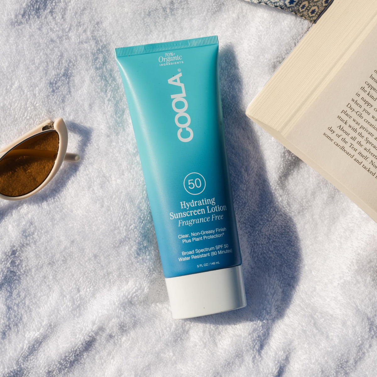 Close-up of COOLA Hydrating SPF 50 Sunscreen Lotion texture