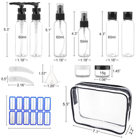 Close-up of Cosywell 2 oz pump bottles in the travel set