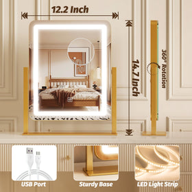 Close-up of CraftCraze Vanity Mirror's 3mm ultra-clear glass