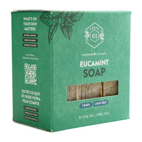 Close-up of Crate 61 Organics Eucamint Soap texture