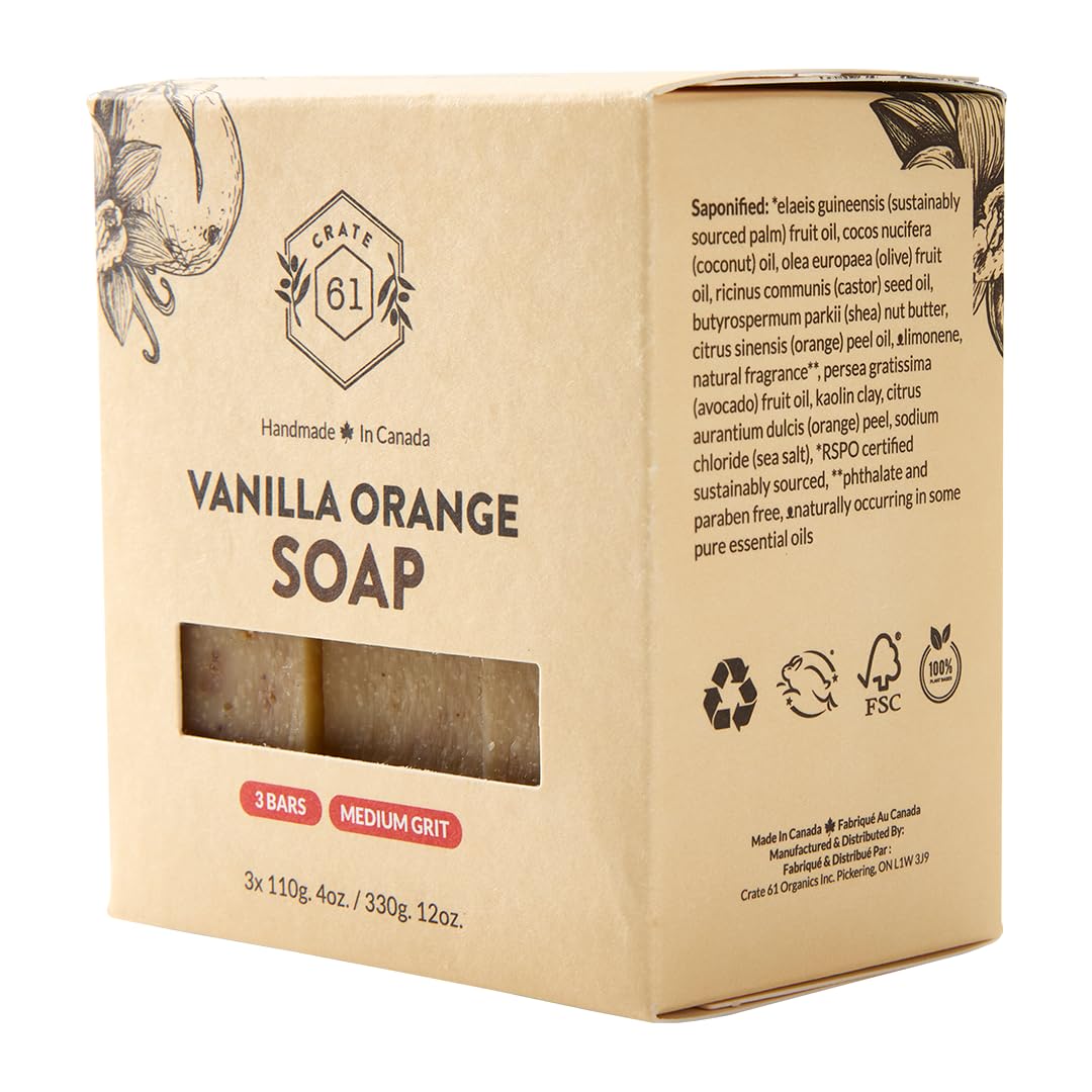 Close-up of Crate 61 Organics Vanilla Orange soap texture