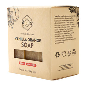 Close-up of Crate 61 Organics Vanilla Orange soap texture