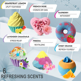 Close-up of cupcake-shaped bath bomb from Mineral Me California