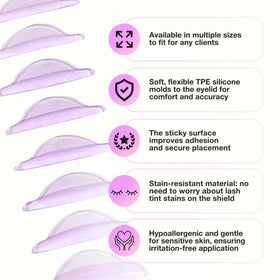 Close-up of CURACORO Lash Lift Shields showing silicone texture