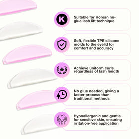 Close-up of CURACORO lash lift silicone pads showing texture