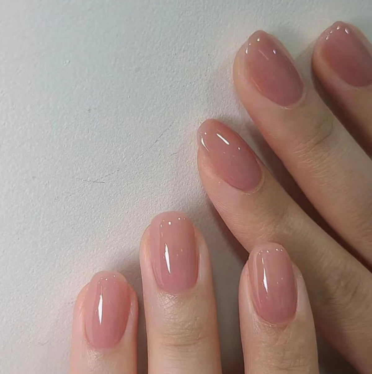 Close-up of CurvLife Extra Short Oval Press On Nails showing texture