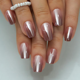 Close-up of CurvLife handmade gel French tip nails