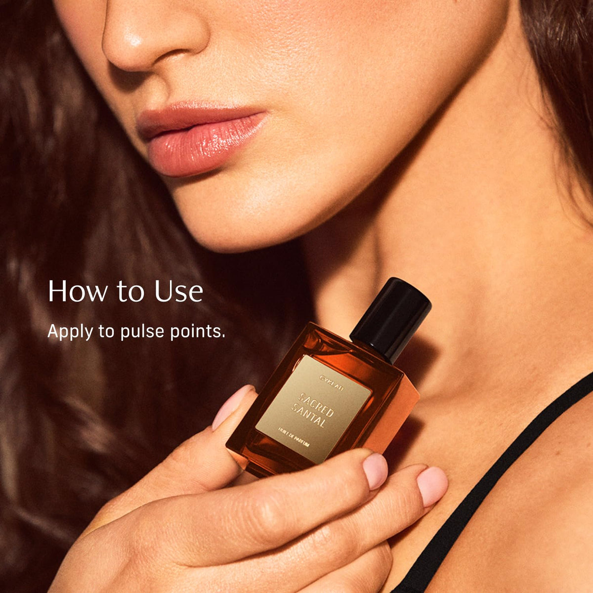 Close-up of CYKLAR Sacred Santal Perfume Oil bottle